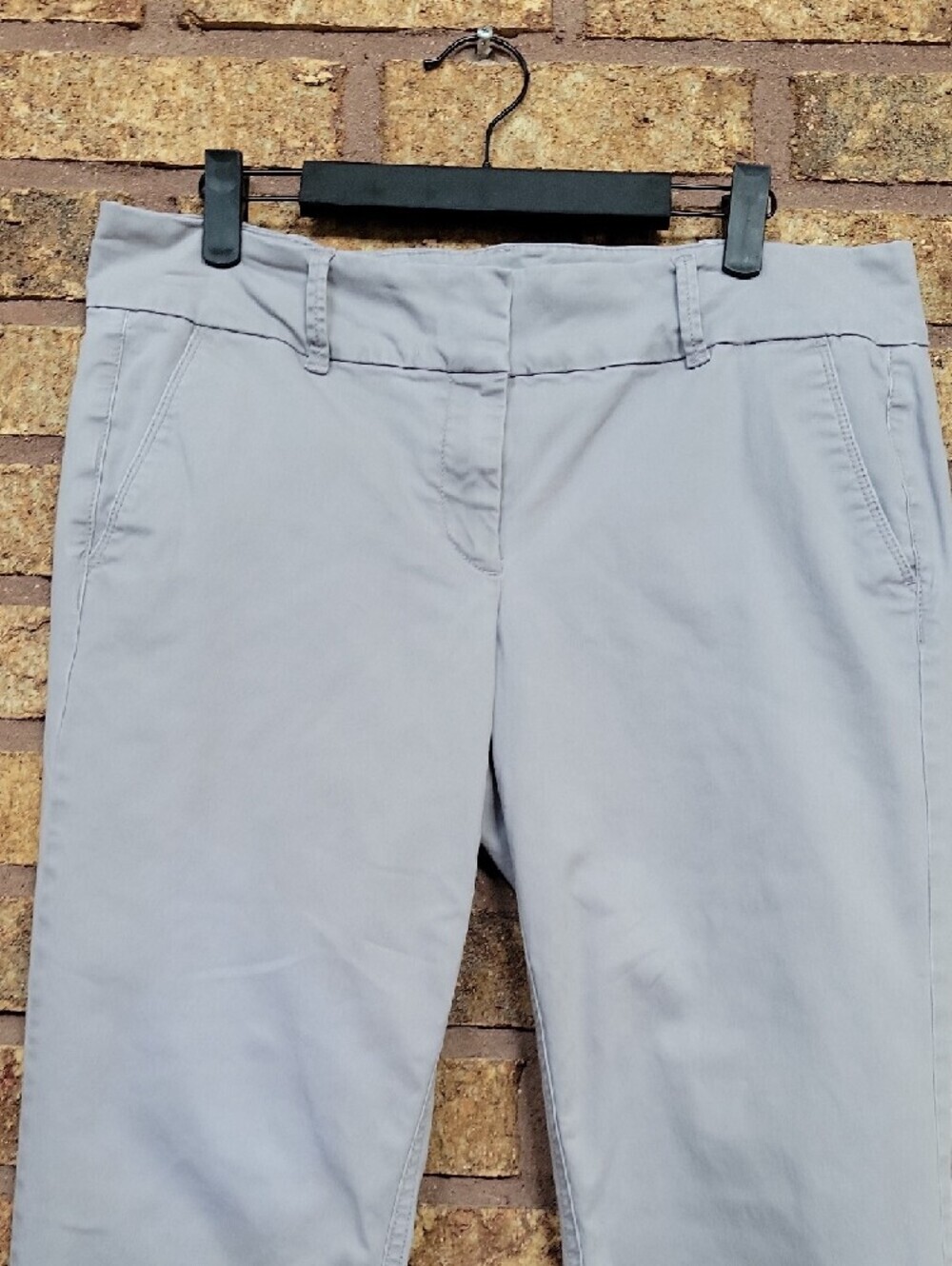 LOFT Cropped Gray Pants Cotton Stretch Size 8 Business Casual - Picture 3 of 10